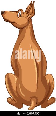 Dobermann pinscher Hund Cartoon auf weißem Hintergrund Illustration Stock Vektor