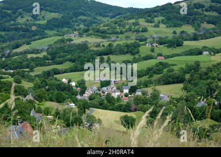 Mandailles Saint Julien im Jordanne Valley (Zentralfrankreich) Stockfoto