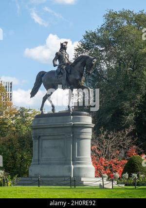 Statue von George Washington in Boston Public Garden Stockfoto