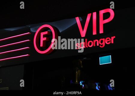 Filmstaden VIP Salonger in der Westfield Mall of Scandinavia in Solna, Stockholm, Schweden, am Sonntagnachmittag. Stockfoto