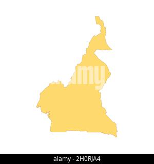 Kamerun map color line Element. Grenze des Landes. UI UX GUI Design-Element. Bearbeitbare Kontur. Stock Vektor