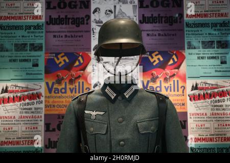 Deutsche Uniform m / 1936, für Soldaten der Wehrmacht. Die Uniform wurde am 3 Sonntagnachmittag vom deutschen Staat dem Armeemuseum im Schwedischen Armeemuseum in Stockholm, Schweden, gestiftet. Das Schwedische Armeemuseum (schwedisch: Armémuseum) ist ein Museum der Militärgeschichte im Stadtteil Östermalm in Stockholm. Stockfoto