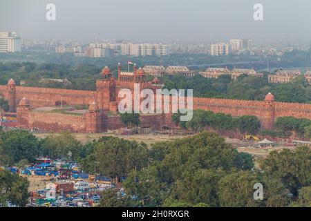 DELHI, INDIEN - 22. OKTOBER 2016: Rotes Fort im Zentrum von Delhi, Indien Stockfoto