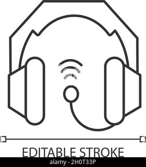 Lineares Gaming-Headset-Symbol Stock Vektor