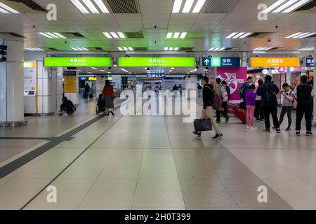 Lo Wu, Hongkong - 05. Februar 2019 : der Hafen Lo Wu (Luohu) ist ein Hafen der Einfahrt zwischen dem chinesischen Festland und Hongkong, der sich im Bezirk Luohu befindet Stockfoto