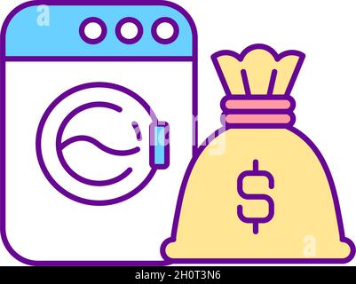 RGB-Farbsymbol für Geldwäsche Stock Vektor