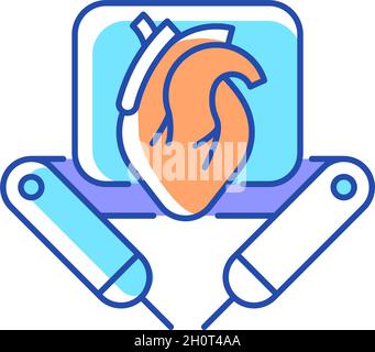 RGB-Farbsymbol des chirurgischen Roboters Stock Vektor