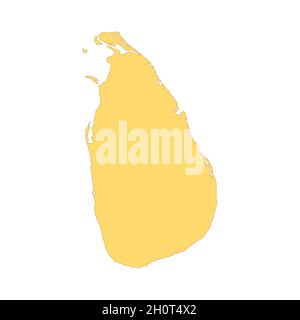 Sri Lanka map color line Element. Grenze des Landes. UI UX GUI Design-Element. Bearbeitbare Kontur. Stock Vektor