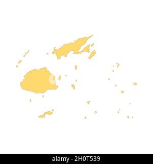 Fidschi-Kartenfarblinienteil. Grenze des Landes. UI UX GUI Design-Element. Bearbeitbare Kontur. Stock Vektor