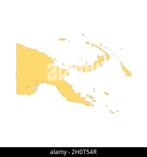 Papua-Neuguinea Kartenfarbe Linienelement. Grenze des Landes. UI UX GUI Design-Element. Bearbeitbare Kontur. Stock Vektor