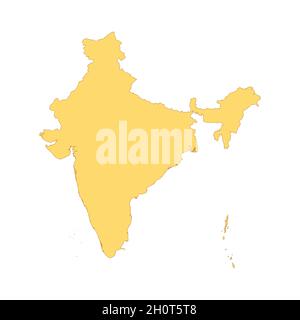 Farblinienteil der Indien-Karte. Grenze des Landes. UI UX GUI Design-Element. Bearbeitbare Kontur. Stock Vektor