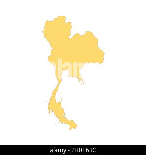 Thailand Karte Farbe Linie Element. Grenze des Landes. UI UX GUI Design-Element. Bearbeitbare Kontur. Stock Vektor