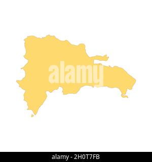 Dominikanische Republik Kartenfarbe Linienelement. Grenze des Landes. UI UX GUI Design-Element. Bearbeitbare Kontur. Stock Vektor