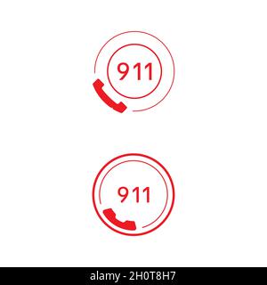 911 Emergency Vector Icon Design Illustration Template Stockfoto