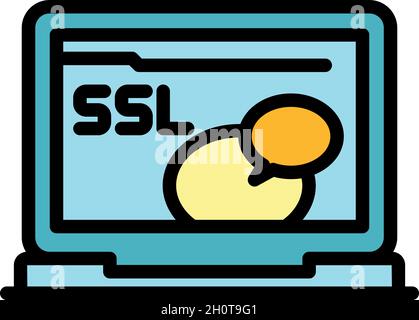 Symbol für Web-Sicherheit. Kontur Web-Sicherheit Vektor Symbol Farbe flach isoliert Stock Vektor