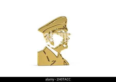 Goldenes nazismus-Symbol auf weißem Hintergrund isoliert - 3D-Rendering Stockfoto