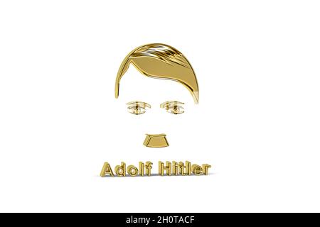 Goldenes nazismus-Symbol auf weißem Hintergrund isoliert - 3D-Rendering Stockfoto