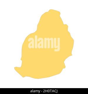 Mauritius map color line Element. Grenze des Landes. Stock Vektor