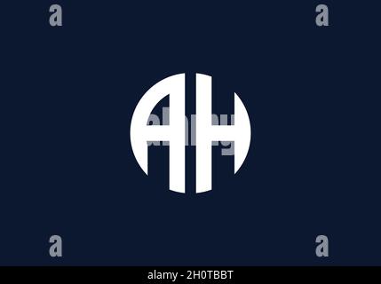 AH-Logo im Buchstaben-Design und minimalistisches AH-Logo. Stock Vektor
