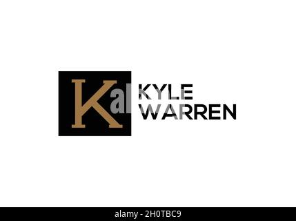 Design mit K-Schriftzug und k-minimalistischem Logo. Stock Vektor