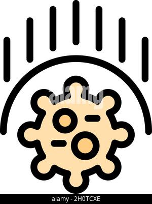 Symbol für antibakterielle Verteidigung. Kontur antibakterielle Verteidigung Vektor Symbol Farbe flach isoliert Stock Vektor