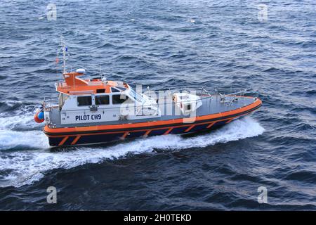 Blick vom Meer um Falmouth, Cornwall, Großbritannien Stockfoto