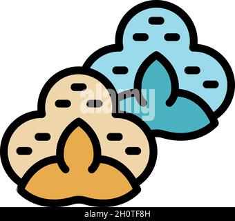 Symbol für Baumwollpflanzen. Umriss Baumwolle Pflanze Vektor Symbol Farbe flach isoliert Stock Vektor