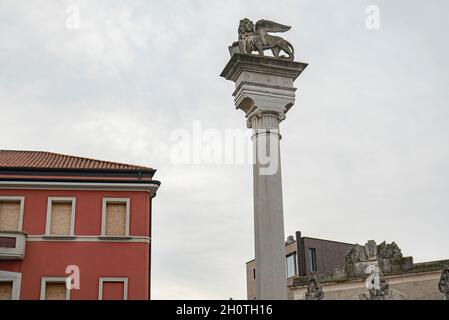 Giuseppe Garibaldi Platz in Rovigo eine historische italienische Stadt Stockfoto