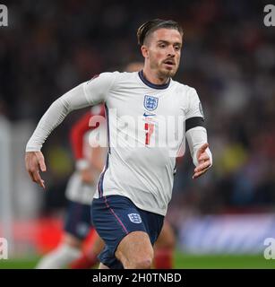 England gegen Ungarn - FIFA Fußball-Weltmeisterschaft 2022 - Europameisterschaft - Gruppe I - Wembley-Stadion Jack Grealish, Englands Spielerin, während des Spiels im Wembley-Stadion. Bildnachweis : © Mark Pain / Alamy Live News Stockfoto