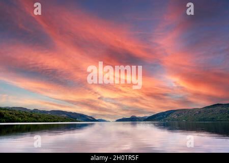 Loch Ness am Dores Beach, Dores, in der Nähe von Inverness, Schottland Stockfoto