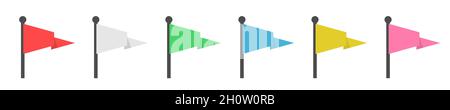 Symbol für farbige Flaggenvektoren gesetzt. Mehrfarbige Symbole für Webseiten, Spiele, Präsentationen Stock Vektor