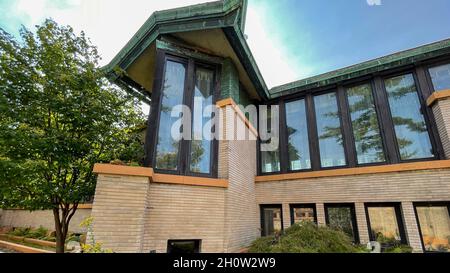 Springfield, IL USA - 24. September 2021: Dana Thomas House ein von Frank Lloyd Wright entworfenes Zuhause in Springfield, Illinois. Stockfoto