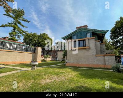 Springfield, IL USA - 24. September 2021: Dana Thomas House ein von Frank Lloyd Wright entworfenes Zuhause in Springfield, Illinois. Stockfoto