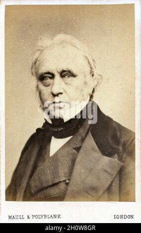 Porträt des britischen Dichters, Historikers und Whig-Politikers Thomas Babington Macaulay, 1st Baron Macaulay (1800 - 1859), April 1856, von Maull & Polyblank Stockfoto