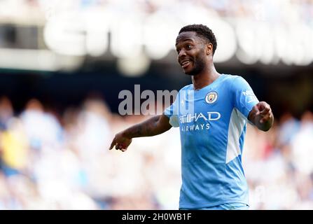 Aktenfoto vom 18-09-2021 von Raheem Sterling aus Manchester City. Raheem Sterling wäre offen, aus Manchester City auszuziehen, um mehr Spielzeit zu erhalten. Ausgabedatum: SOCCER Sterling. Stockfoto