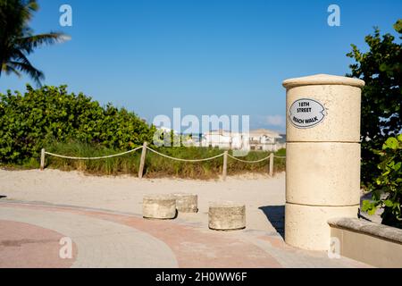 Eingang Miami Beach 18th Street Stockfoto