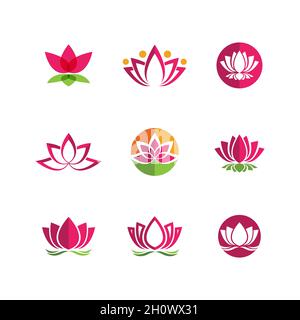 Beauty Lotus flower Vektor Icon Design vorlage Stockfoto