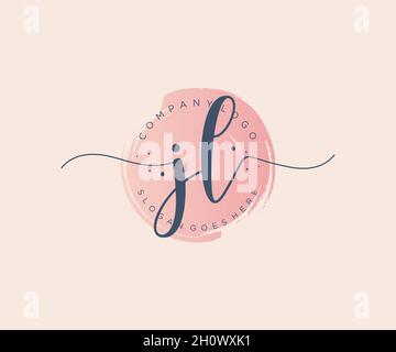 JL feminines Logo. Verwendbar für Natur, Salon, Spa, Kosmetik und Beauty Logos. Flaches Vektor-Logo-Design-Template-Element. Stock Vektor