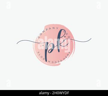 PK feminines Logo. Verwendbar für Natur, Salon, Spa, Kosmetik und Beauty Logos. Flaches Vektor-Logo-Design-Template-Element. Stock Vektor