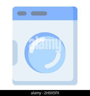 Waschmaschinen intelligente einzelne isolierte Symbol mit flachen Stil Vektor-Illustration Stockfoto