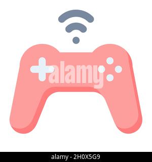 Game Control Wireless Joystick einzelnes isoliertes Symbol mit Vektorgrafik im flachen Stil Stockfoto