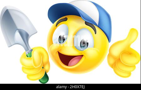 Gärtner Emoticon Cartoon Gesicht Stock Vektor