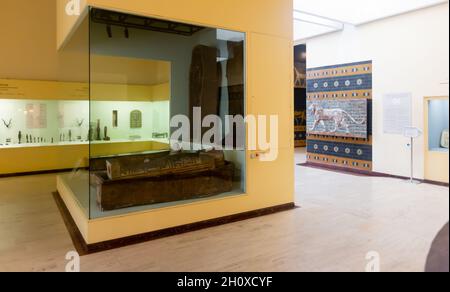 Innenräume und Ausstellungen im Ancient Orient Museum Stockfoto