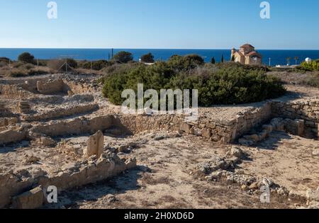 Archäologische Stätte von Agios Georgios Pegeia, Region Paphos, Zypern. Stockfoto