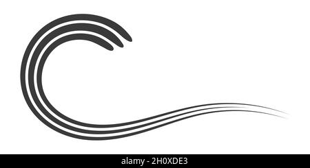 Kalligraphische Wirbel dreifach gewelltes Band Streifen Tattoo für Seiten, Bücher von Diplomen Stock Vektor