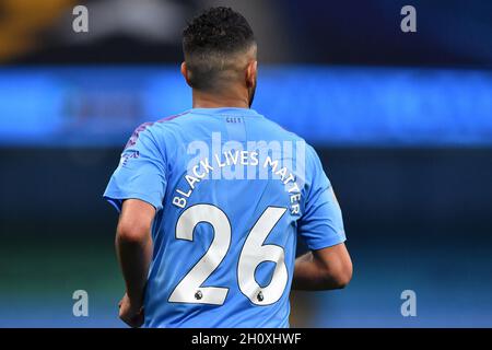 Von Manchester City Riyad Mahrez während der Premier League Match an der Etihad Stadium, Manchester. Stockfoto