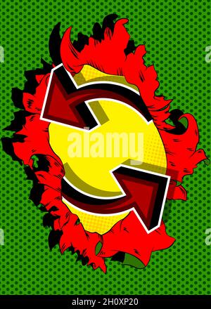 Zerrissene Poster grunge Textur Hintergrund mit Update-Symbol. Plakat mit Papierhintergrund. Stock Vektor