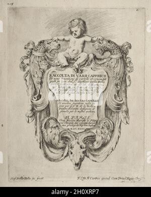 Sammlung von verschiedenen Caprices und neuen Designs von Kartuschen und Ornamenten, 1646. Stefano Della Bella (Italienisch, 1610-1664). Ätzen; Stockfoto