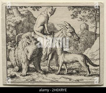 Reynard, der Fuchs, 1650-75. Allart van Everdingen (Niederländisch, 1621-1675). Ätzen; Stockfoto