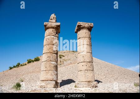 Blick auf Karakus Tumulus im Nemrut National Park.Adiyaman, Türkei Stockfoto